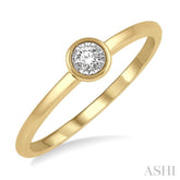 1/50 Ctw Round Cut Diamond Promise Ring in 10K Yellow Gold