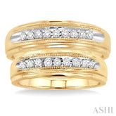 1/4 Ctw Round Cut Diamond Duos Ring Set in 10K Yellow Gold