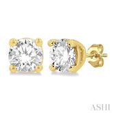 3/8 Ctw Round Cut Diamond Stud Earrings in 14K Yellow Gold