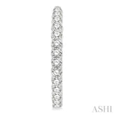 5 Ctw Inside-Out Round Cut Diamond Hoop Earrings in 14K White Gold