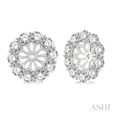 1 1/2 Ctw Round Cut Diamond Earrings Jacket in 14K White Gold