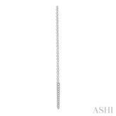 1/8 Ctw Tapered Tip Round Cut Diamond Threader Earrings in 10K White Gold