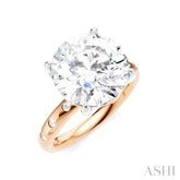 1/5 Ctw Round Shape Round Cut Diamond Semi-Mount Engagement Ring in 14K Rose and White Gold