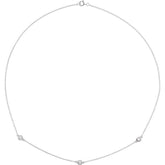 14K White Gold 1/3 CTW Natural Diamond 3-Station 18" Necklace