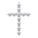 14K White Gold 1/4 CTW Natural Diamond Cross Pendant