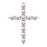 14K Rose Gold 1/4 CTW Natural Diamond Cross Pendant