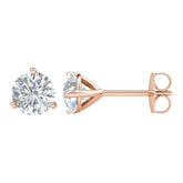 14K Rose Gold 1 1/5 CTW Natural Diamond Stud Earrings