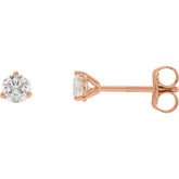 14K Rose Gold 1/4 CTW Natural Diamond Stud Earrings
