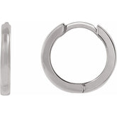 14K White Gold Hinged 12.5 mm Hoop Earring