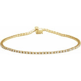 14K Yellow Gold 1 CTW Lab-Grown Diamond Line 7 1/4" Bracelet