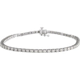 14K White Gold 3 CTW Lab-Grown Diamond Line 7 1/4" Bracelet