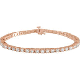14K Rose Gold 5 CTW Lab-Grown Diamond Line 7 1/4" Bracelet