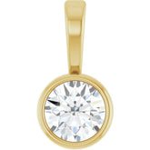 14K Yellow Gold 1/10 CT Natural Diamond Bezel-Set Solitaire Pendant