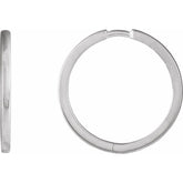 14K White Gold Hinged 20 mm Hoop Earrings