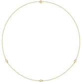 14K Yellow Gold 1/4 CTW Lab-Grown Diamond 3-Station 18" Necklace