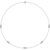 14K White Gold 3/4 CTW Lab-Grown Diamond 5-Station 18" Necklace
