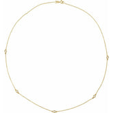 14K Yellow Gold 1 CTW Lab-Grown Diamond 5-Station 18" Necklace