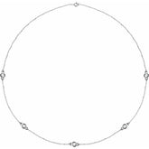 14K White Gold 1 CTW Lab-Grown Diamond 5-Station 18" Necklace