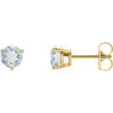 14K Yellow Gold Natural Blue Sheen Moonstone Earrings