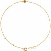 14K Yellow Gold Natural Citrine Bezel-Set Solitaire 6 1/2-7 1/2" Bracelet
