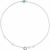 Platinum Natural Blue Zircon Bezel-Set Solitaire 6 1/2-7 1/2" Bracelet