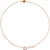 14K Rose Gold Natural Citrine Bezel-Set Solitaire 6 1/2-7 1/2" Bracelet