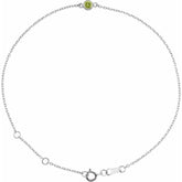 Platinum Natural Peridot Bezel-Set Solitaire 6 1/2-7 1/2" Bracelet