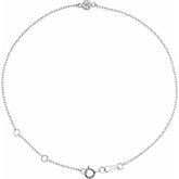 14K White Gold 1/10 CT Natural Diamond 6 1/2-7 1/2" Bracelet