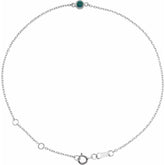 14K White Gold Lab-Grown Alexandrite Bezel-Set Solitaire 6 1/2-7 1/2" Bracelet
