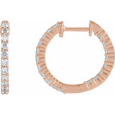 14K Rose Gold 3/4 CTW Lab-Grown Diamond Inside-Outside Hinged 17.2 mm Hoop Earrings
