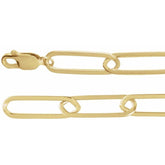 14K Yellow Gold 6.2 mm Paperclip-Style 18" Chain