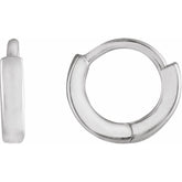 14K White Gold Hinged 8 mm Hoop Earrings