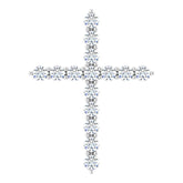 14K White Gold 1/2 CTW Natural Diamond Cross Pendant