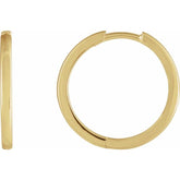 14K Yellow Gold Hinged 18 mm Hoop Earrings