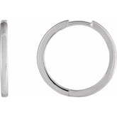 Platinum Hinged 18 mm Hoop Earrings