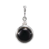 Platinum 8 mm Natural Black Onyx & .03 CT Natural Diamond Cabochon Pendant