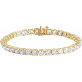 14K Yellow Gold 12 CTW Lab-Grown Diamond Line 7" Bracelet