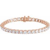 14K Rose Gold 12 CTW Lab-Grown Diamond Line 7" Bracelet