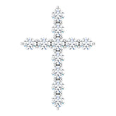 14K White Gold 3/8 CTW Lab-Grown Diamond Cross Pendant