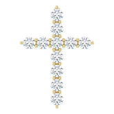 14K Yellow Gold 3/8 CTW Lab-Grown Diamond Cross Pendant