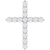 14K White Gold 3/4 CTW Lab-Grown Diamond Cross Pendant