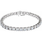 14K White Gold 10 CTW Lab-Grown Diamond Line 7 1/4" Bracelet