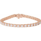 14K Rose Gold 7 CTW Lab-Grown Diamond Line 7 1/4" Bracelet