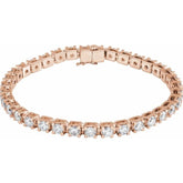 14K Rose Gold 8 CTW Lab-Grown Diamond Line 7 1/4" Bracelet