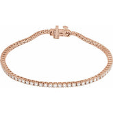 14K Rose Gold 2 CTW Lab-Grown Diamond Line 7" Bracelet