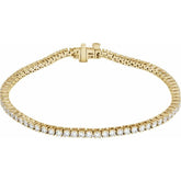 14K Yellow Gold 3 CTW Lab-Grown Diamond Line 7" Bracelet