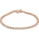 14K Rose Gold 3 CTW Lab-Grown Diamond Line 7" Bracelet