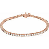 14K Rose Gold 4 CTW Lab-Grown Diamond Line 7" Bracelet