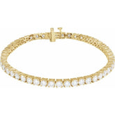 14K Yellow Gold 7 CTW Lab-Grown Diamond Line 7" Bracelet