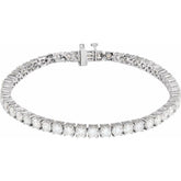 14K White Gold 7 CTW Lab-Grown Diamond Line 7" Bracelet